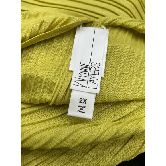 Wynne Layers Womens Pear Pleated Plisse Knit Cardigan Sweater Shrug Plus Size 2X - Picture 6 of 8